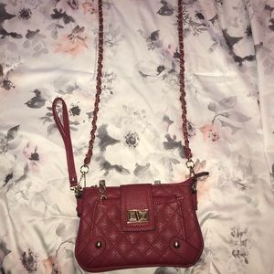 Quilted Clutch Purse w/ Removable Gold Chain Strap